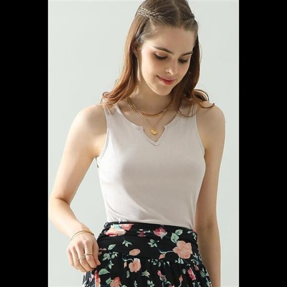 Ninexis Notched Rib Knit Tank - Picture 2 of 12